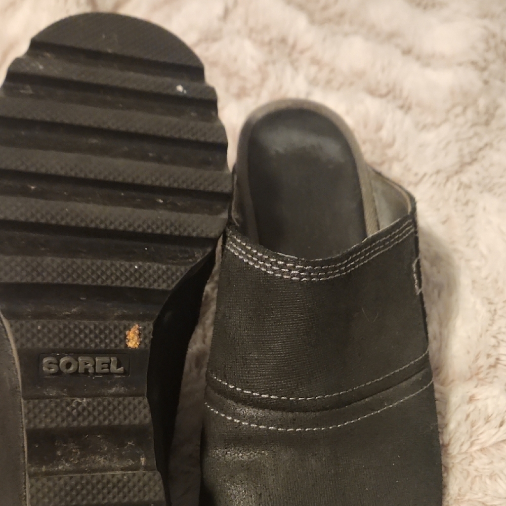 Sorel Charcoal Slip-On Mules